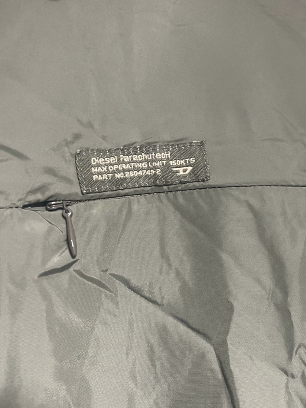 Diesel Parachute Tech Hooded Windbreaker Jacket Olive Green Size L - Picture 10 of 16
